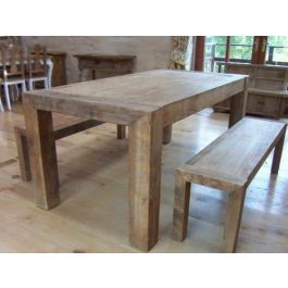 Reclaimed Elm Table Bench Set 180cm Sustainable Furniture